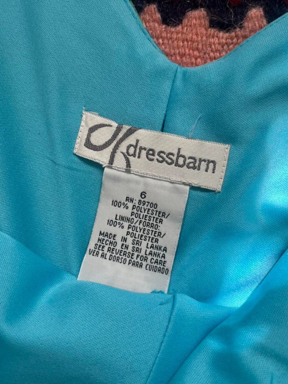 Y2k vintage Dressbarn blue/green paisley chiffon flutter sleeve fairy dress - Picture 8 of 8